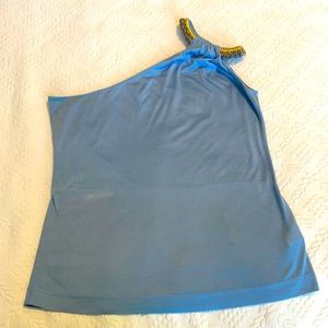 Escada one shoulder top with metallic detail size4